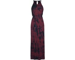 R.E.D. Rock-Engineered Design Rood-zwarte maxi jurk met batik patroon - Dames - M