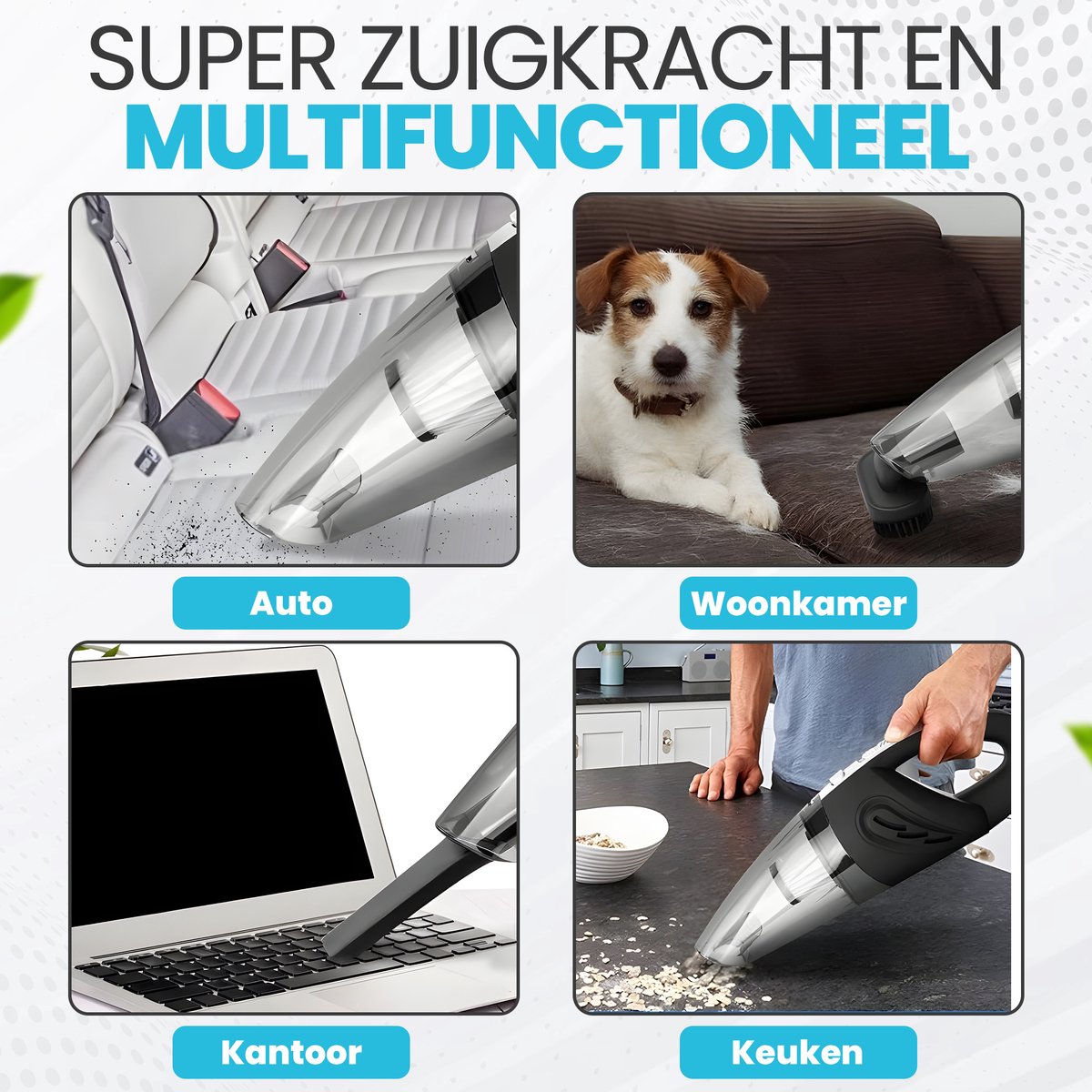 Kruimeldief Azorix Snoerloos Handstofzuiger Zwart met - afbeelding 3