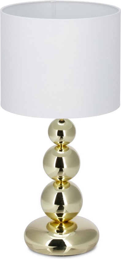 melk dennenboom Getalenteerd Relaxdays tafellamp goud - nachtlampje vintage - E27 lamp - sfeerlamp  bollen - sfeervol | bol.com