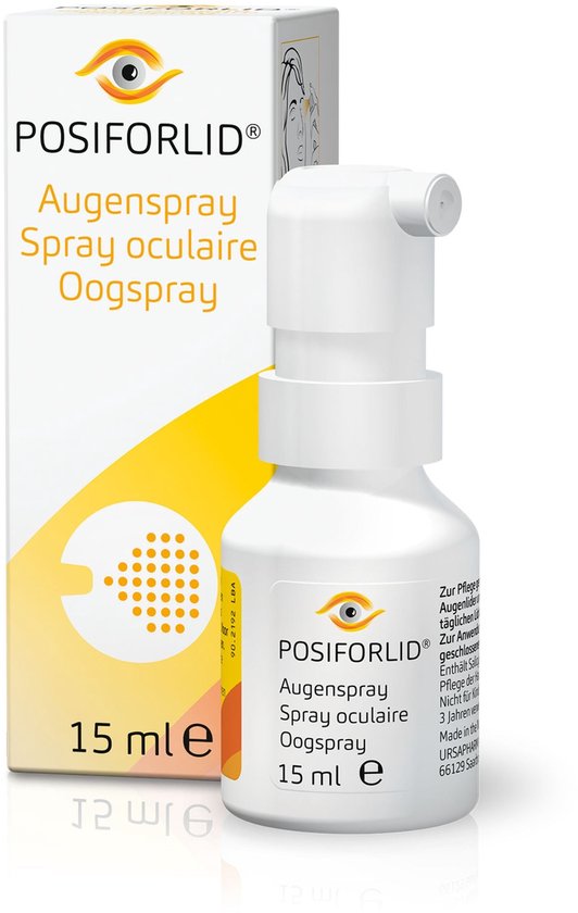 POSIFORLID® Oogspray - Voor dagelijkse ooglidhygiëne - Bij ooglidontstekingen en geïrriteerde oogleden - Reinigt en verzorgt op milde wijze - Met ogentroost, hyaluronzuur en salicylzuur - Vrij van conserveermiddelen en geurstoffen - 15 ml