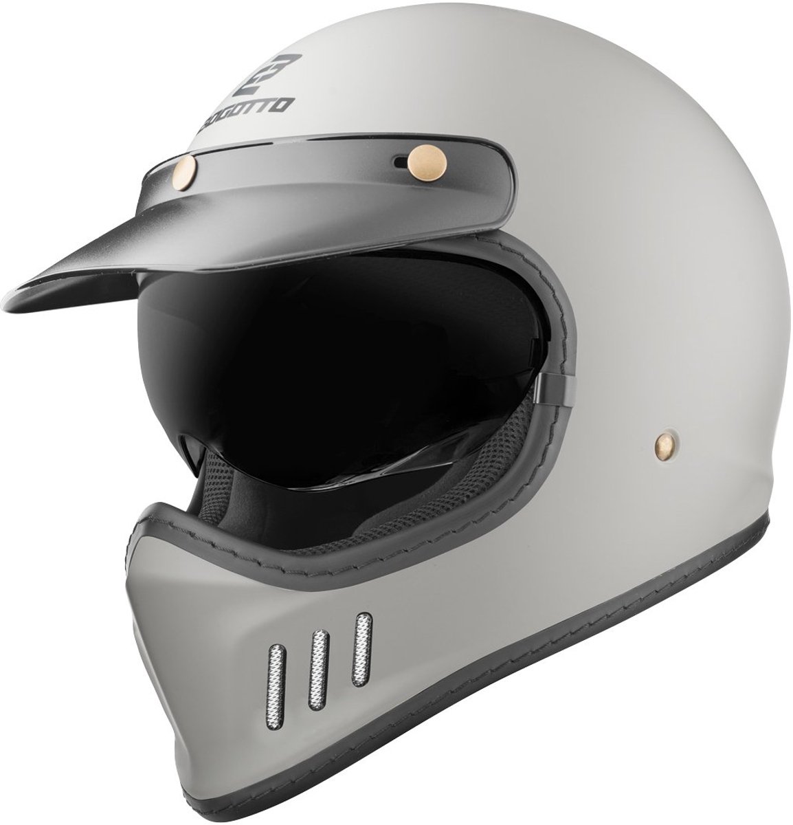 Bogotto FF980 Caferacer Grijs Cross Helm - Maat M - Helm