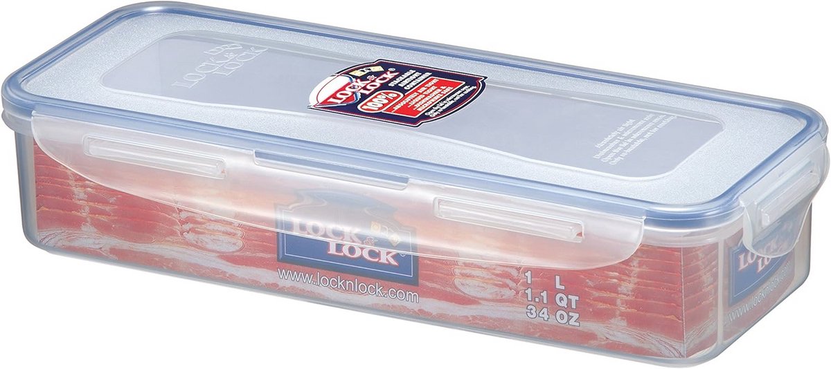 Rechthoekige Spek Opbergdoos voor Koelkast - 1ltr Versheidsdoos (279 x 116 x 60mm)