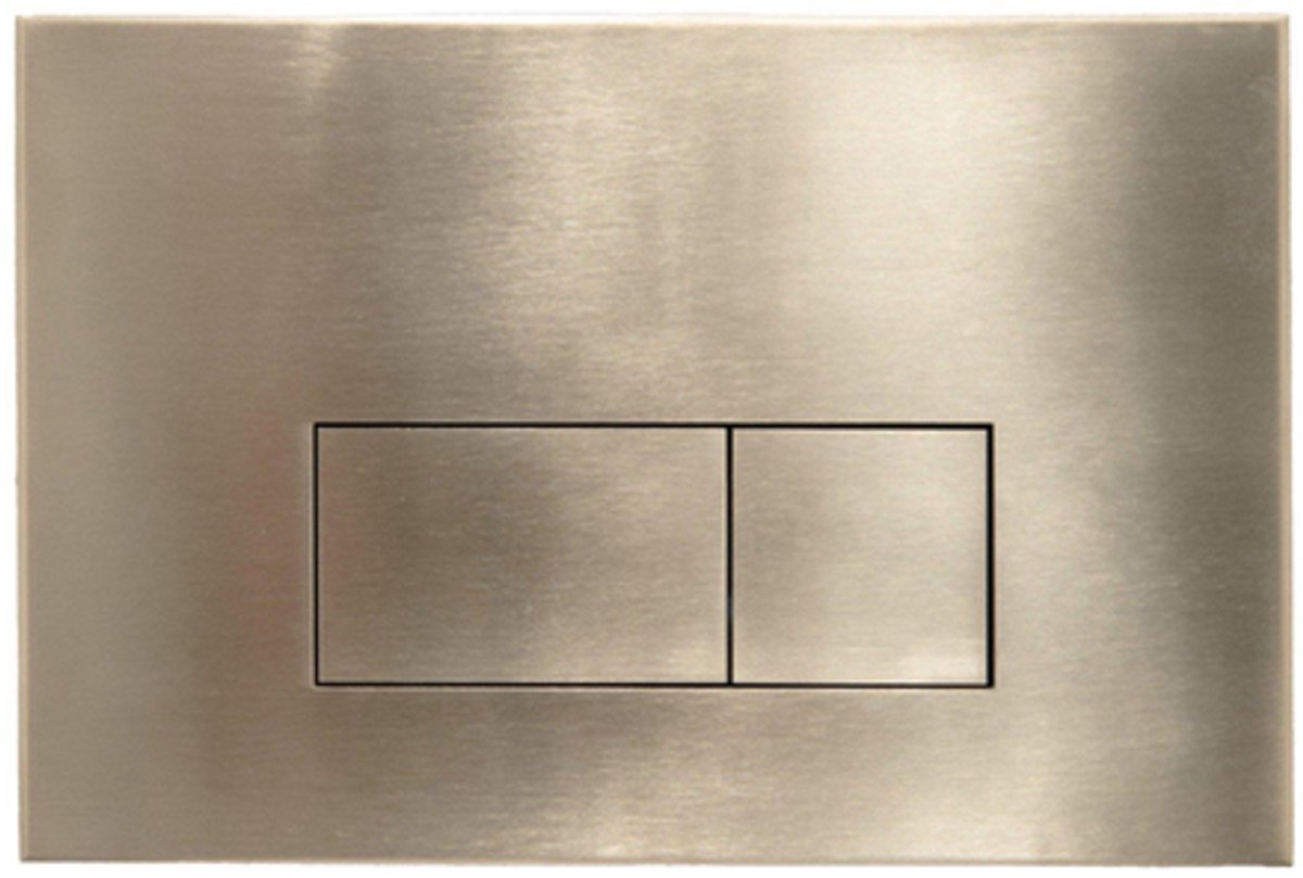 FugaFlow Metal Bedieningsplaat - bedieningspaneel voor Geberit UP320 inbouwreservoir - dualflush - rechthoekige knoppen - metaal goud geborsteld