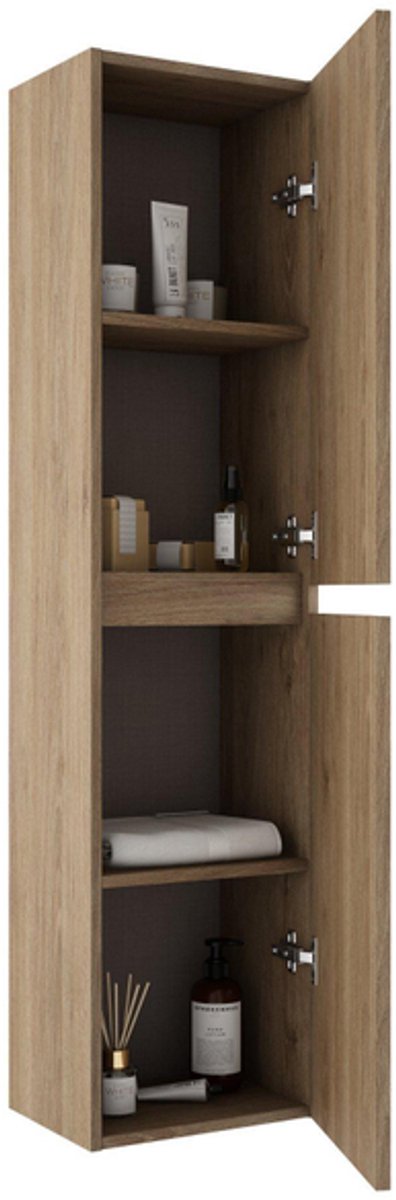 FugaFlow Eccelente Arredo Hoge Kast - 140x35x27cm - 2 deuren - eiken