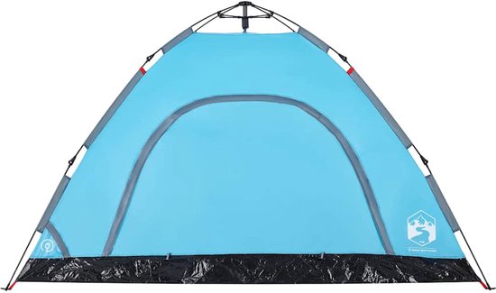 vidaXL - Tent - 4-persoons - snelontgrendeling - blauw van Vidaxl — afbeelding 4