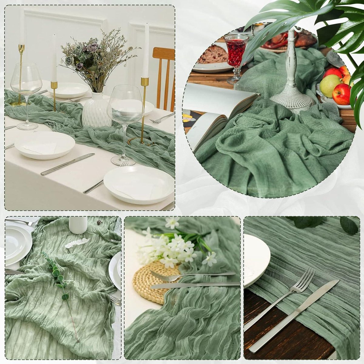 Tafelloper van Rustiek Mesh 90 x 400 cm - Romantische Stoffen Tafelkleed
