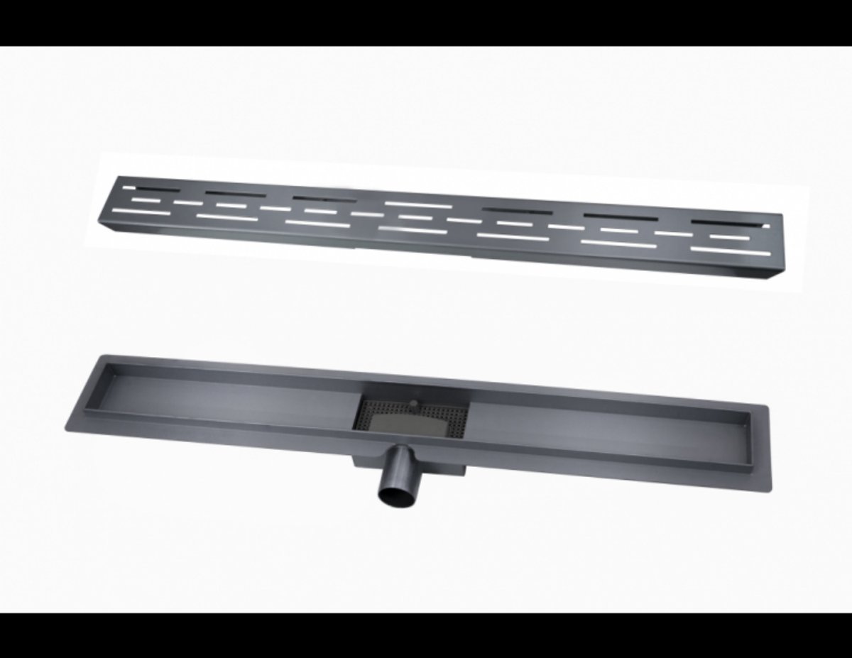 Classic 70 cm RVS Douchegoot Gun metal - Drain douche - Douchedrain - Douche drain - Douchedrains