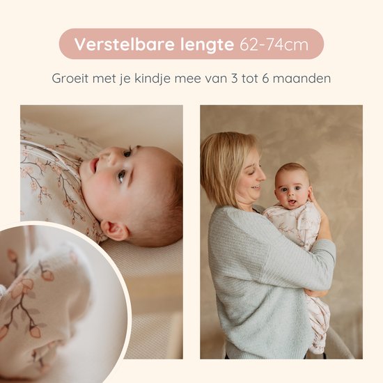 Puckababy Mini Inbakerslaapzakje baby (3-6m) - Blossom - Katoen TOG 0.5 — afbeelding 4
