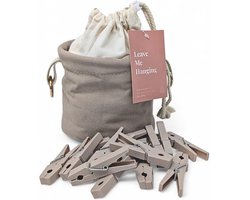 Weerbestendige wasknijperzak met 48 klemmen - beige