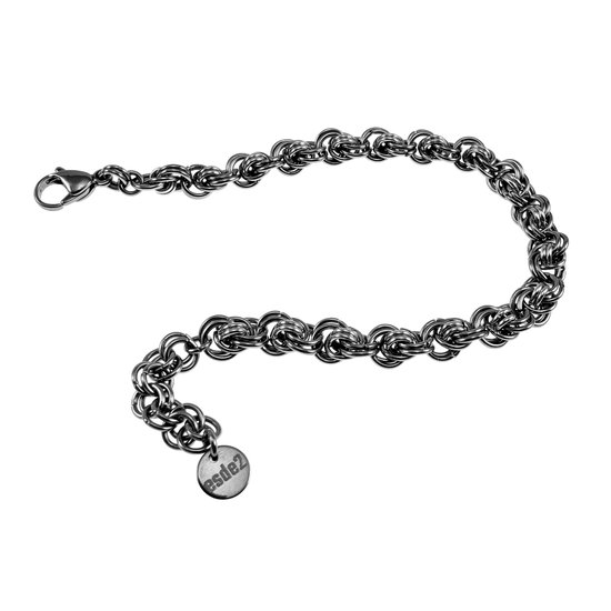 Armband Unisex - Gepolijst RVS Verweven Ringarmband - Exclusieve Armband Handgemaakt door esde2 - Verstelbaar 16cm tot 19cm