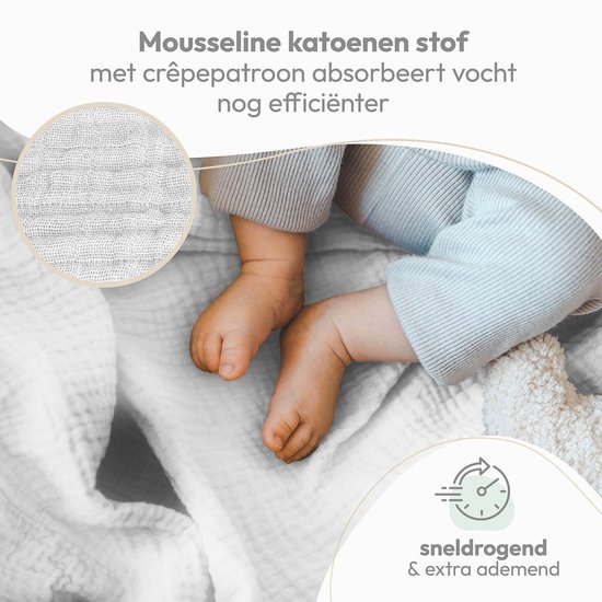 Laleni - Set van 10 Hydrofiele Doeken - Baby - 100% Katoen - 70x70 cm - Wit - Set van 30 van Merkloos — afbeelding 5