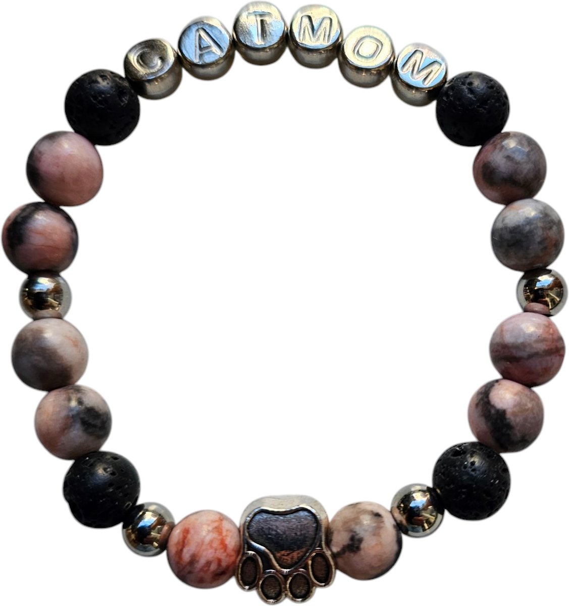 Katdootje - Armband - Catmom - Roze - grjstinten
