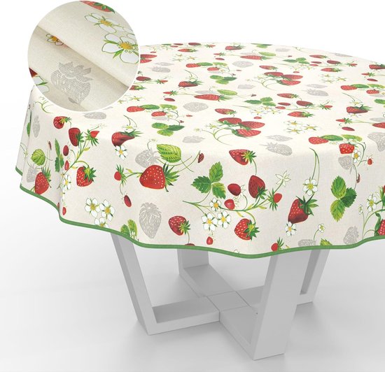 Home Direct Tafelkleed van pvc, rond, 140 cm, geel