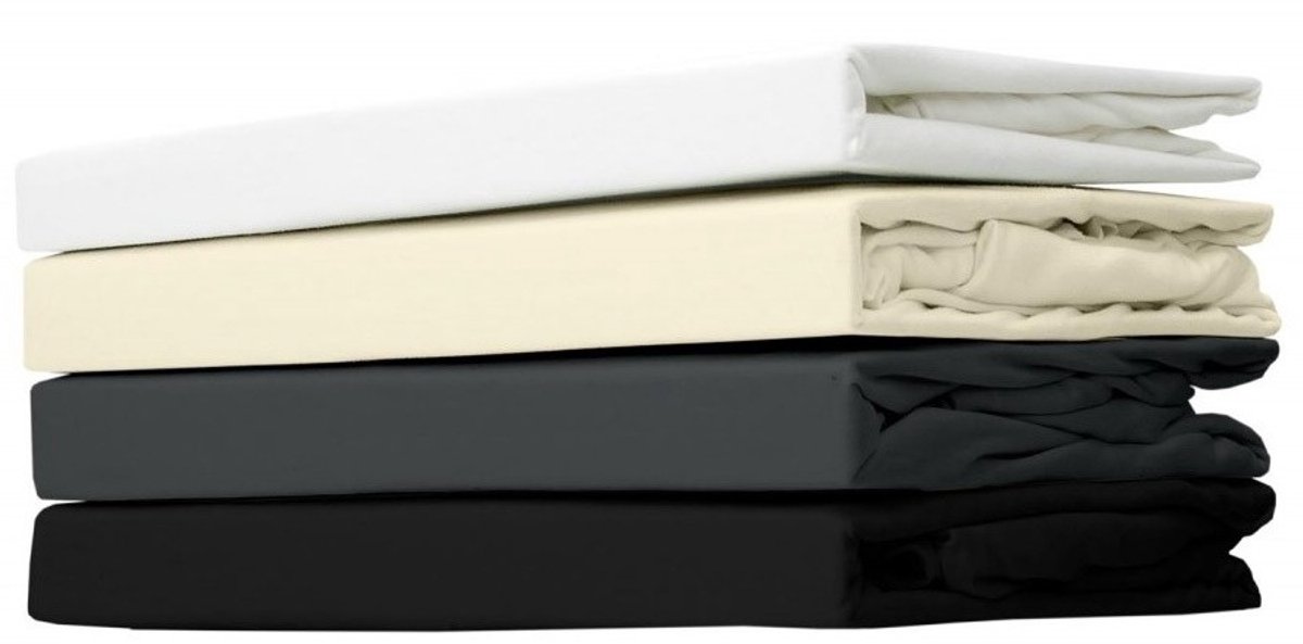 Hoeslaken Jersey Katoen - Boxspring Ecru - 200x200 - 100% Katoen - Oeko-Tex gecertificeerd