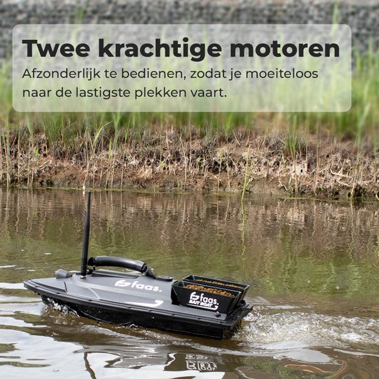 Faas Voerboot T50 - Aas / Vis Boot - Voerboot Karper - Met Afstandsbediening en Batterij - Afstand Bestuurbare Boot - Karper Voerboot- Zwart — afbeelding 3