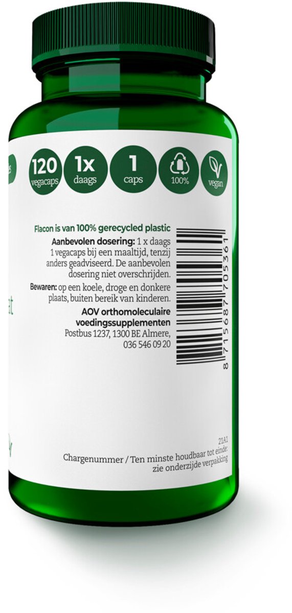 AOV 536 Zink Bisglycinaat 15mg - 2 x 120 vegacapsules - Voordeelverpakking