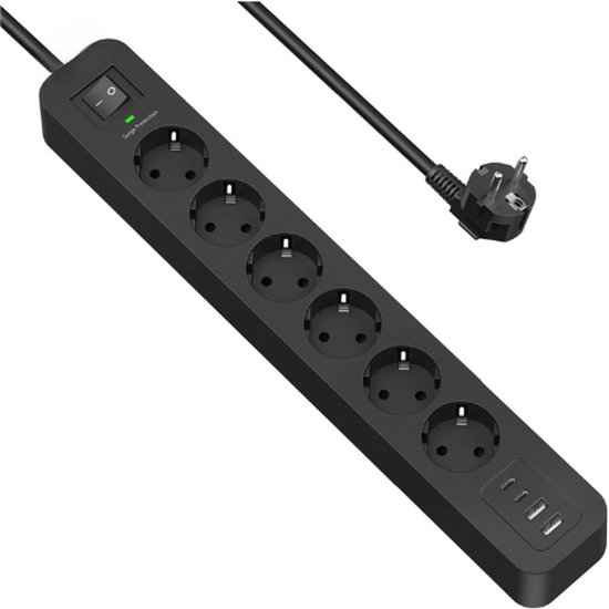 Stekkerdoos Brennenstuhl toren 8 voudig met 2x USB A 1x USB C PD zwart | Multi Supplies