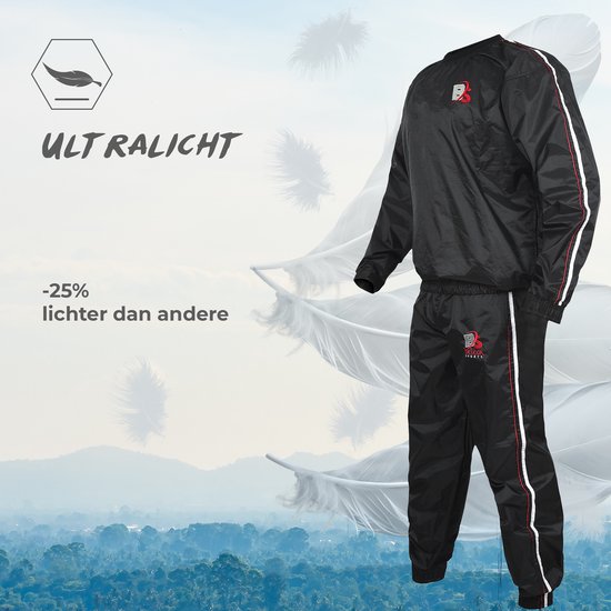 Sauna Suit Saunapak voor gymtraining en fitnesstraining, niet-scheurende zweetpakken voor mannen, vrouwen, gewichtsverlies, afslankoefeningen, trainingspak met capuchon voor cardio, gewichtheffen, hardlopen, joggen.Sweat Suit for fitness and traini