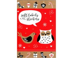 90 Kerst Gift Labels & Stickers A6 Stickerboekje - 22 Pagina's