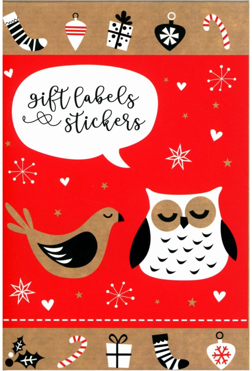 90 Kerst Gift Labels & Stickers A6 Stickerboekje - 22 Pagina's