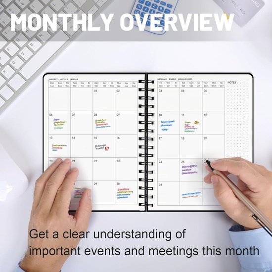 DeDe Bee Kalender 2026, weekplanner, agenda, boekkalender, A5, gebonden