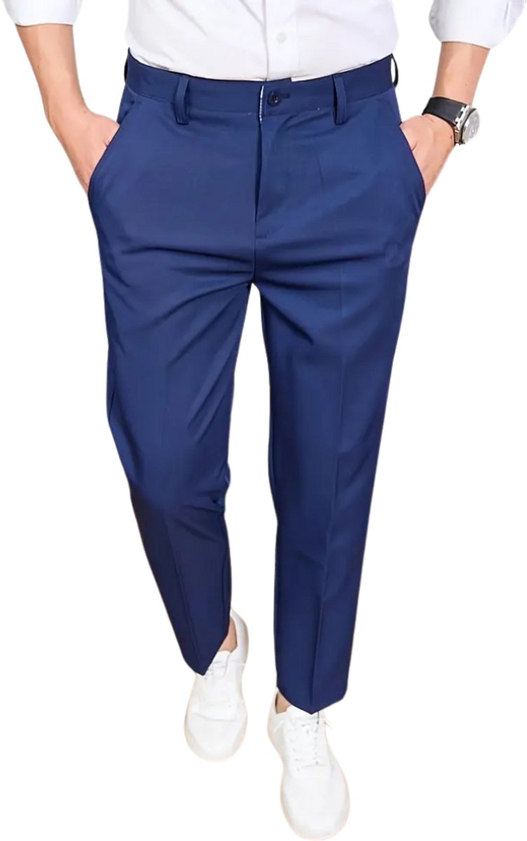 Nivard Pantalon Heren Chino Golfbroek Nette Broek Elastische Tailleband Volwassenen – 50 Blauw