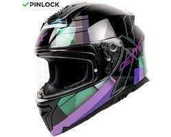 Dexter Integraalhelm - Eleven Wonderworld - Zwart/paars/groen - M