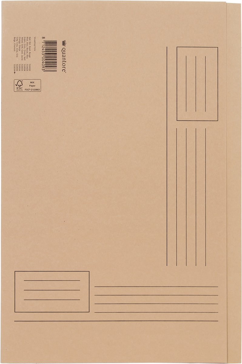 Vouwmap quantore fo ongelijke zijde 320gr beige | 10 stuks
