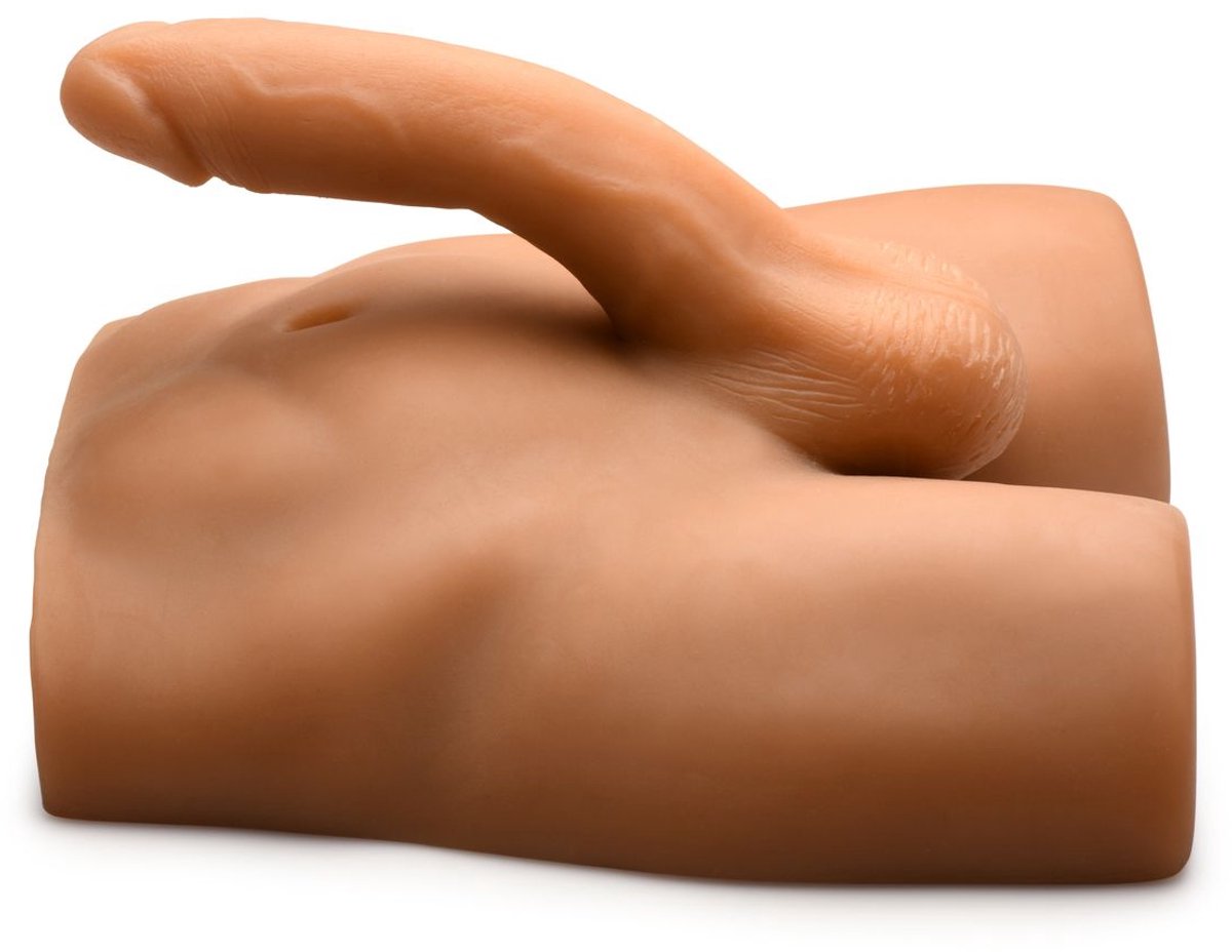 JOCK - Ass Masturbator met Positioneerbare Dildo - Mediumkleurig