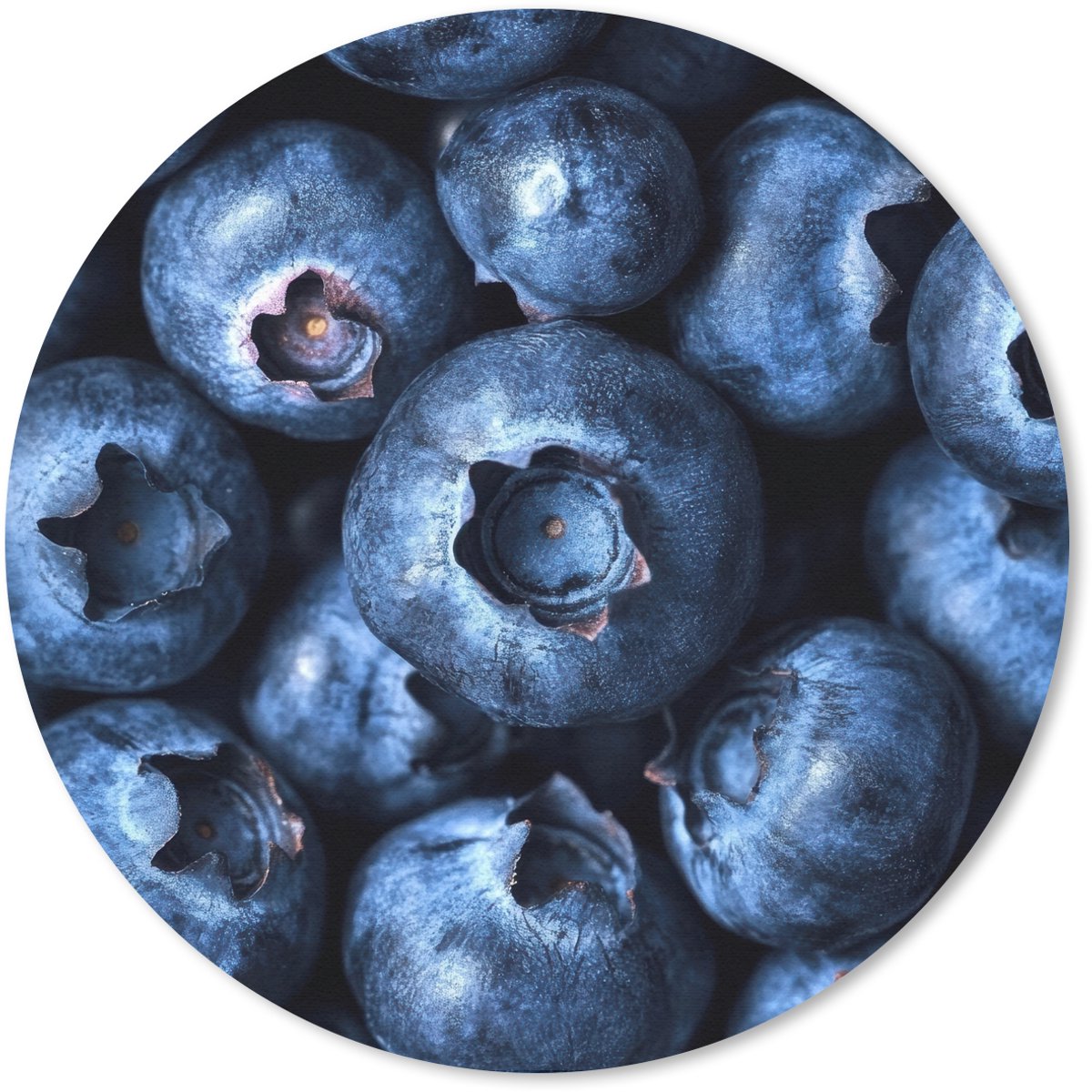 Muismat rond 30x30 cm - Mousepad Bessen - Blauw - Fruit - Ronde muismatten