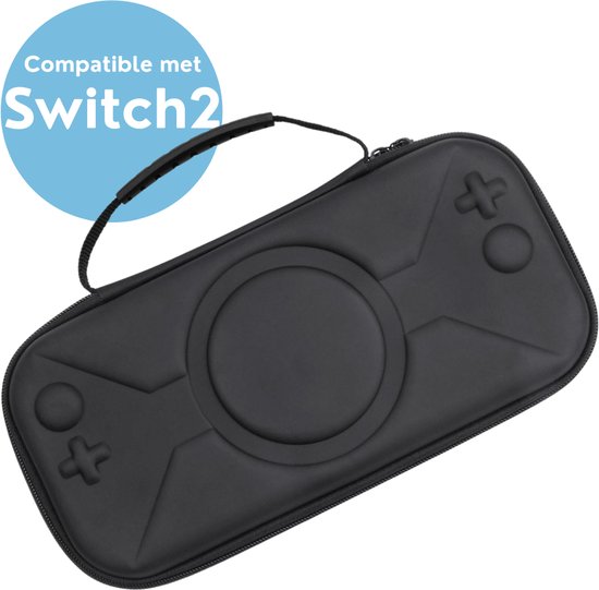 Zwarte hoes voor Nintendo Switch 2, met reliëf van knoppen en handvat.