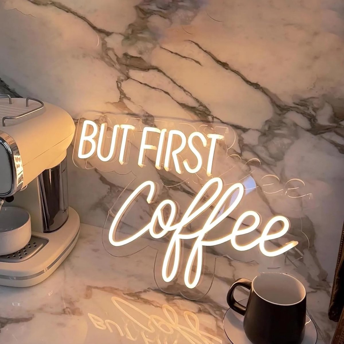 Dimbare Neon Koffie Verlichting voor Wanddecoratie | USB Aangedreven Neon Teken voor Koffiezaken