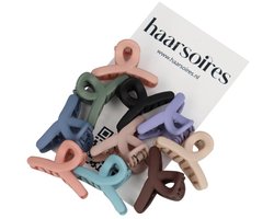 Haarsoires Haarspeld Haarklemmen 2,5cm – Kleine Wavevorm – Blauw Groen Bruin Roze Beige Paars Zwart – Set van 10 - Haarclip Klem - Hair Claw - voor Opsteken Haar - Hair Clip - Decoratieve Haaraccessoire