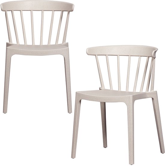 Chaises de jardin WOOOD Bliss - Plastique - Mélange Off White - Set de 2