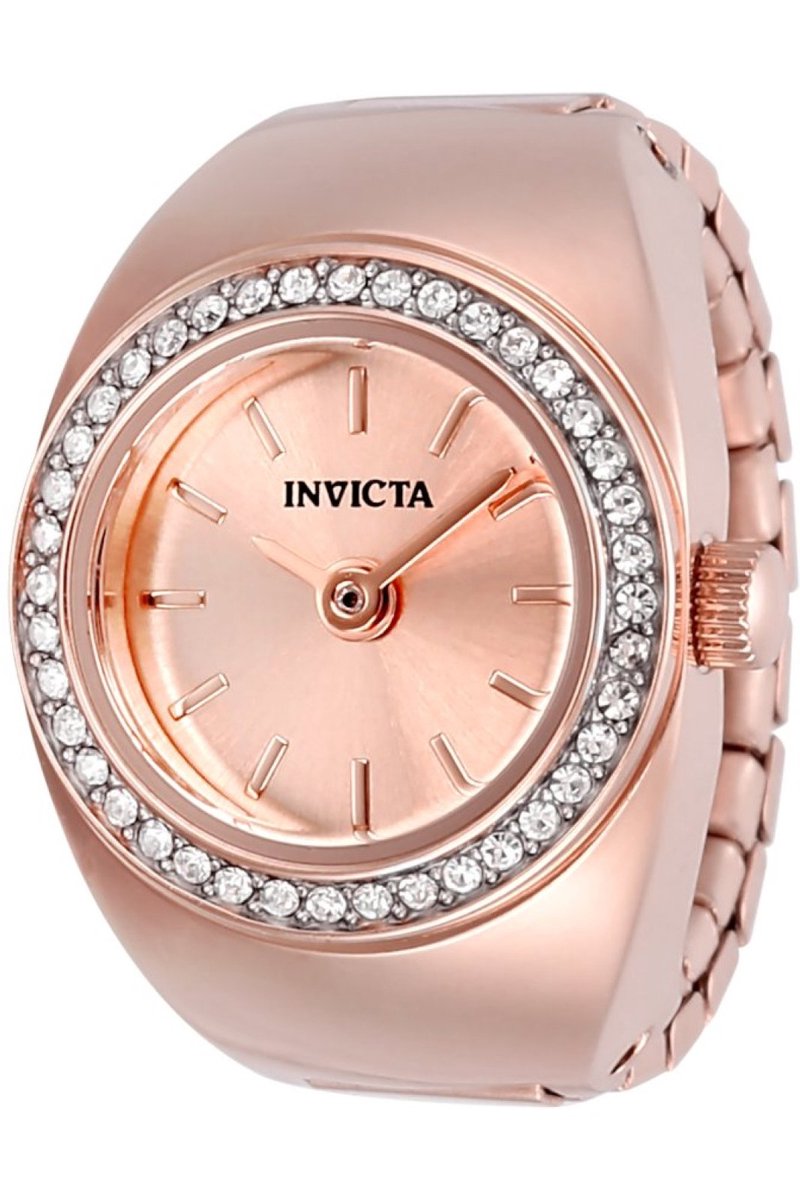 Invicta Mini 48945 Dames Horloge - Waterdicht - Analoog - Quartz Uurwerk - Roestvrij Staal met rosegouden Wijzerplaat - 17mm