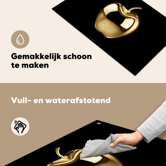 KitchenYeah® Protection plaque induction 91.6x52.7 cm - Apple - Or - Chrome - Noir - Protege plaque de cuisson - Couvre plaque induction - Protecteur d'induction - Cuisine