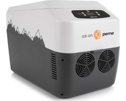 PEME Go Elektrische Koelbox, 27.6 liter, 12V, 220/230 Volt AC/DC, Aansluiting voor Auto en Camping, thermo-elektrisch Frigobox - Zwart-wit
