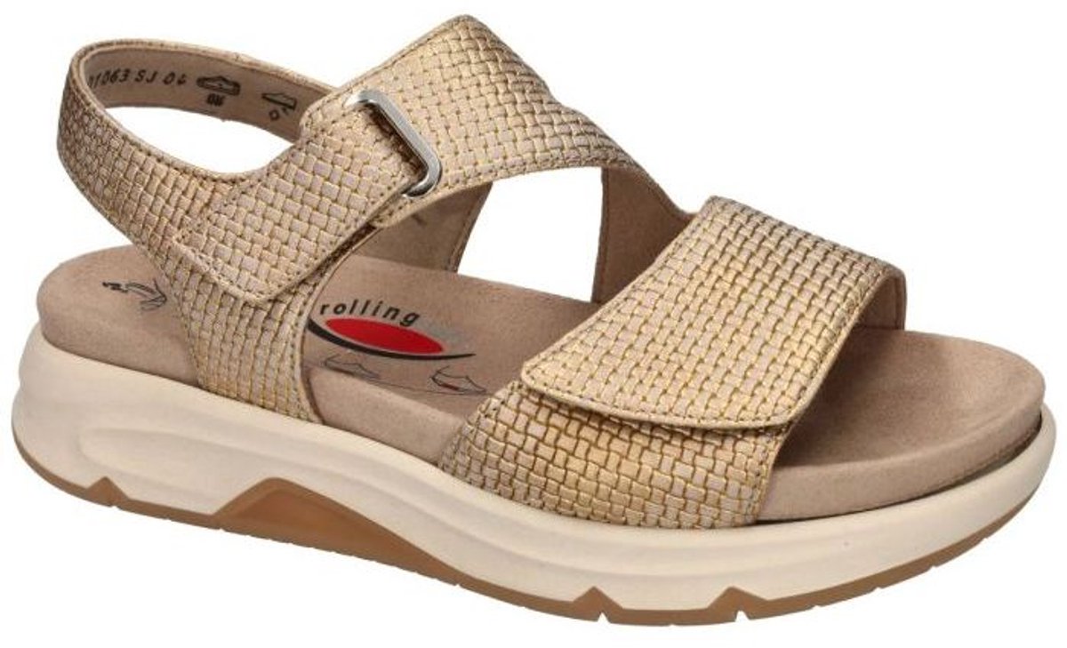 Rollingsoft -Dames - goud - sandalen - maat 38.5
