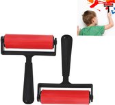 Swpeet Lot De 2 Rouleaux En Caoutchouc Dur 55 Mm & 95 Mm - Brayers Anti-Dérapants Pour Estampage, Encrage, Artisanat Et Impression