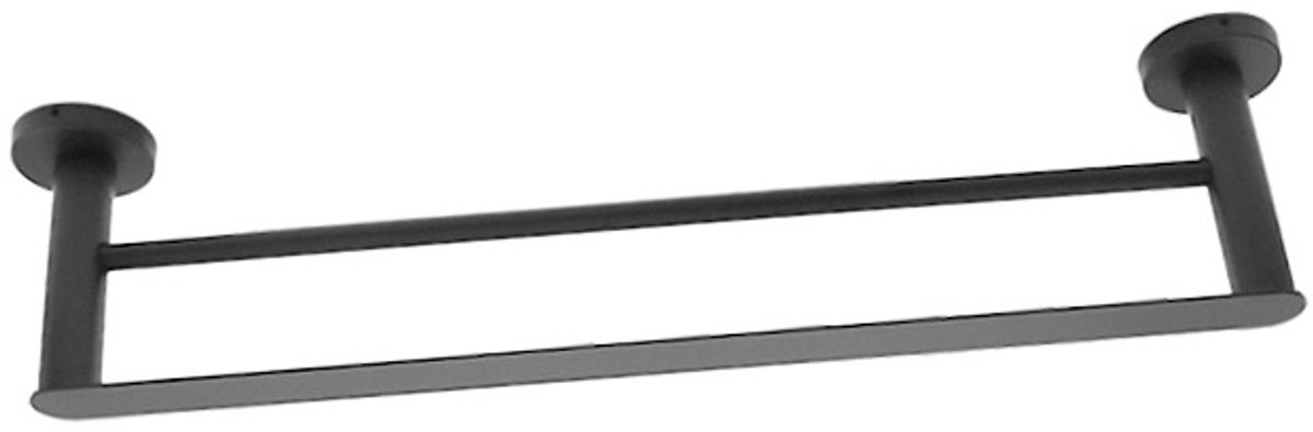 Profielenloods - Handdoekhouder dubbel monteren met schroeven - Gun metal