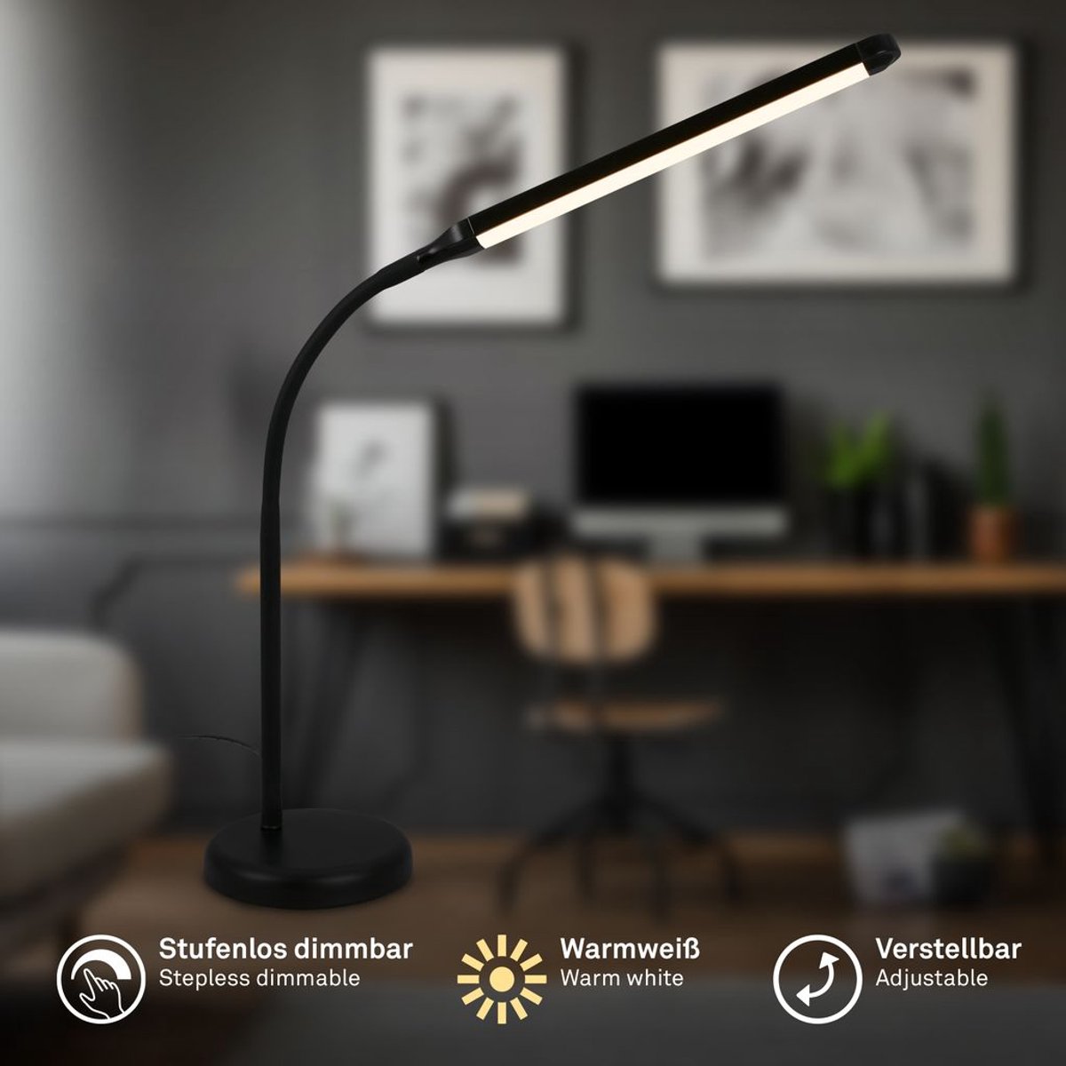 BRILONER Mura - LED Bureaulamp - zwart thumbnail 5