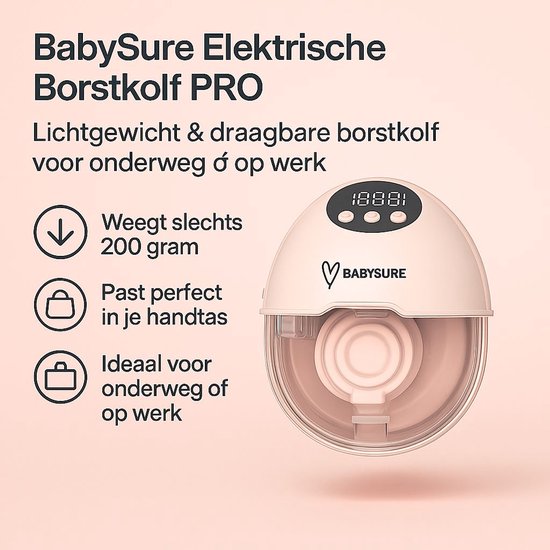 Elektrische Borstkolf, ANWIKE Breast Pump Draagbaar Milk Pump Met 3 Standen en 9 Niveau's, Ultrastille Pijnvrije Kolf Apparaat Elektrisch Handsfree Met LCD Display