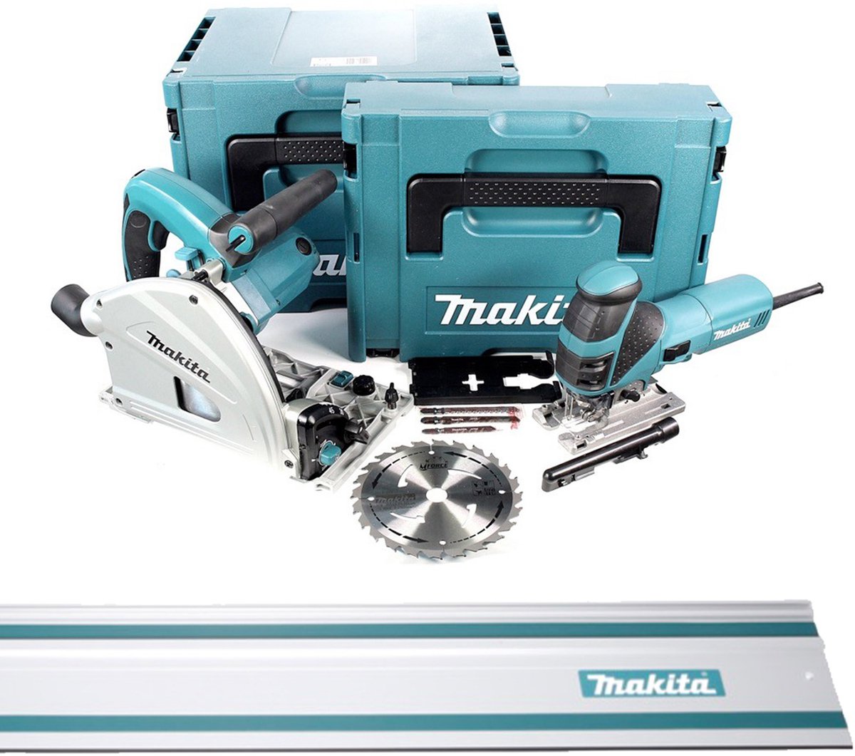 Makita MEU029J combopack invalzaag in Mbox SP6000J + decoupeerzaag in Mbox 4351FCTJ