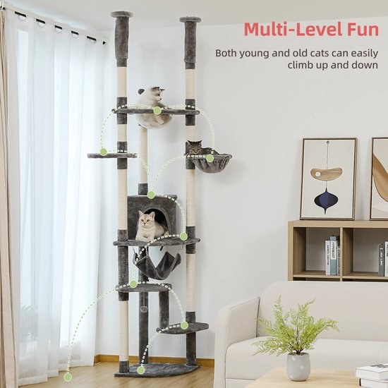 kattenmand met poten – sisal krabpaal & huis – Purlov