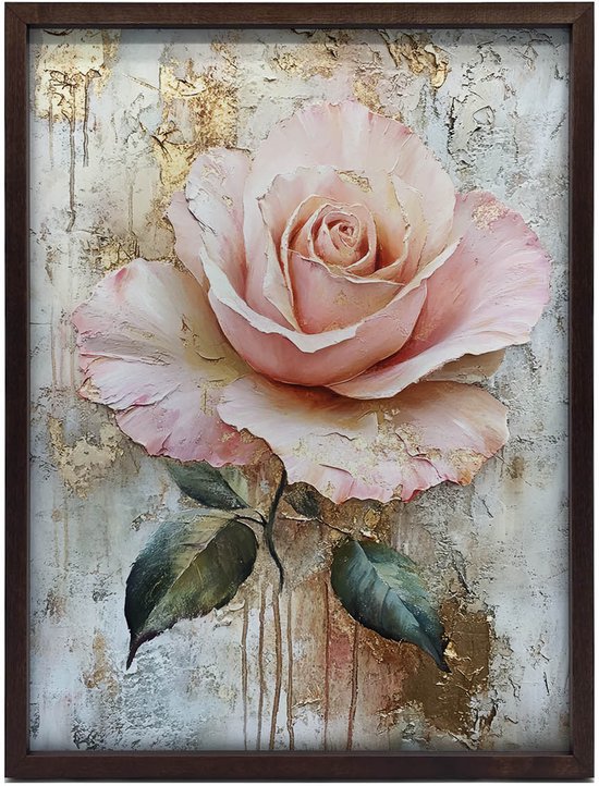 Tableau Déco Sur Toile 50x70cm - Fleurs élégantes, Motif Botanique, Prêt à Accrocher