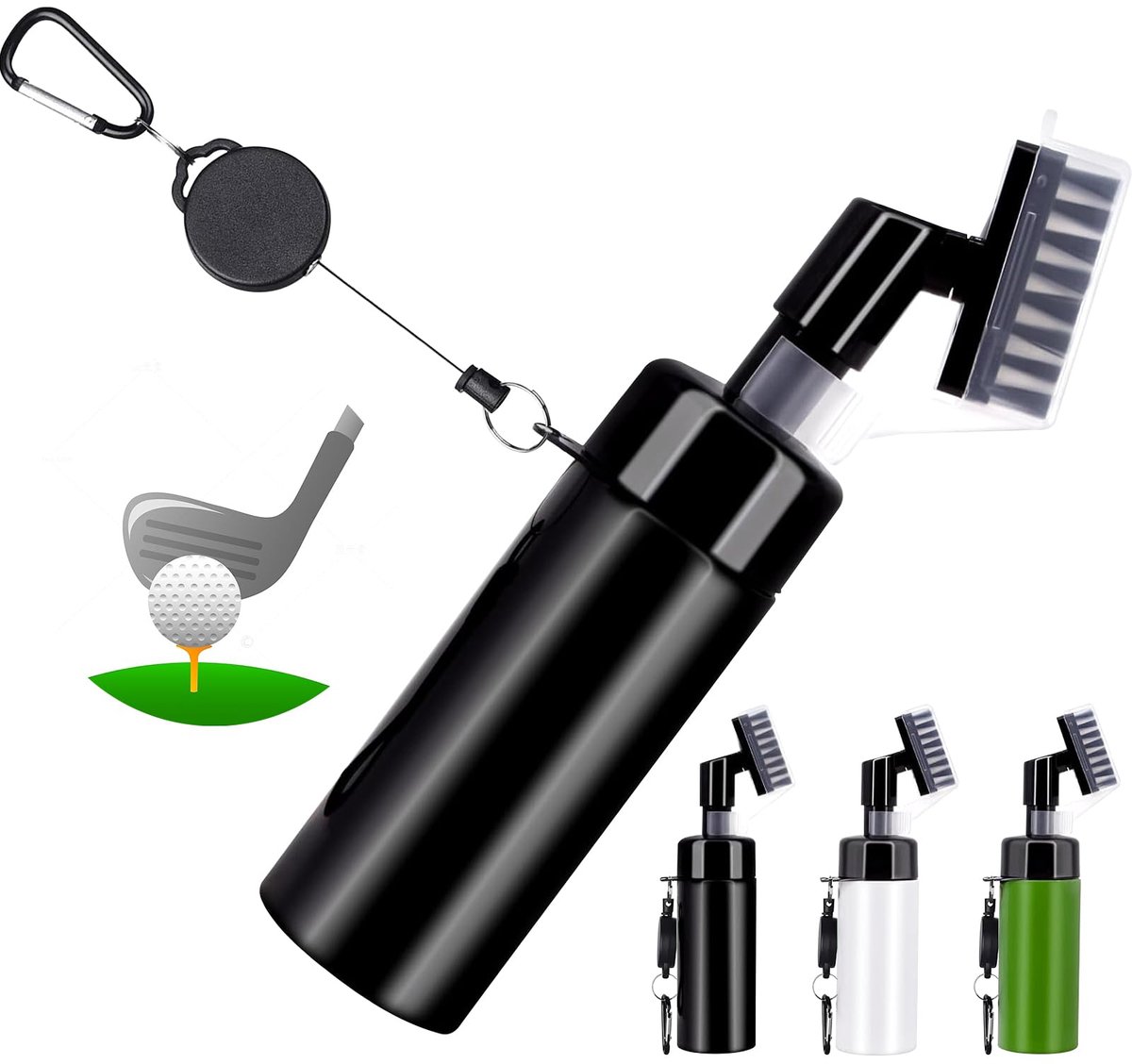 Unyqoos® Handige Golfclub Reinigingsborstel met Waterdispenser en Karabijnhaak voor Gemakkelijk Gebruik