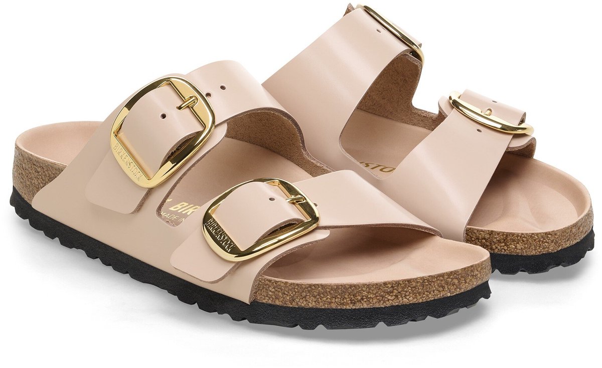Birkenstock Dames Arizona Big Buckle Slippers Beige