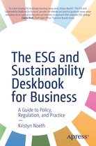 De voorkant van het boek 'The ESG and Sustainability Deskbook for Business', een gids voor beleid, regelgeving en praktijk, met een regenboogkleurig cirkelvormig patroon op de achtergrond.
