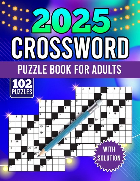 2025 crossword puzzle book for adults with solution - cover