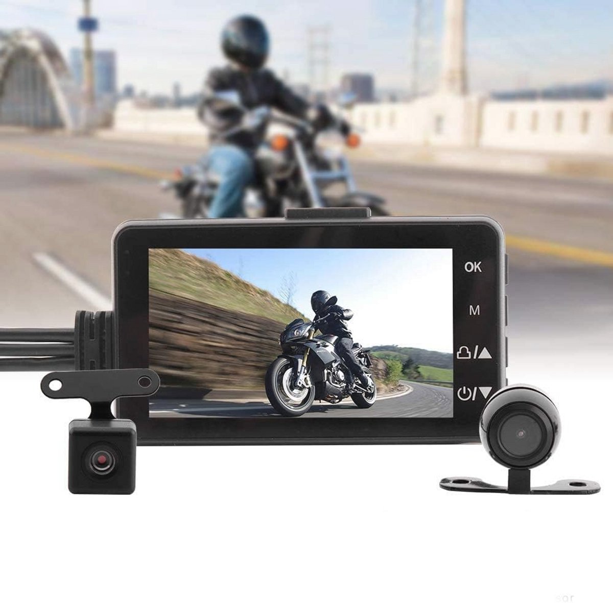 Waterdichte Motorfiets Dash Cam met Dual Video en HD 1080p
